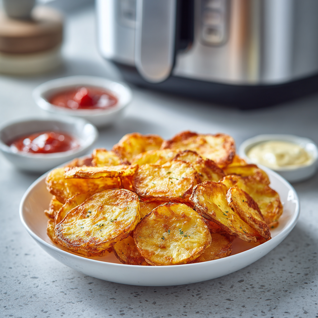 aardappelschijfjes uit de airfryer foto