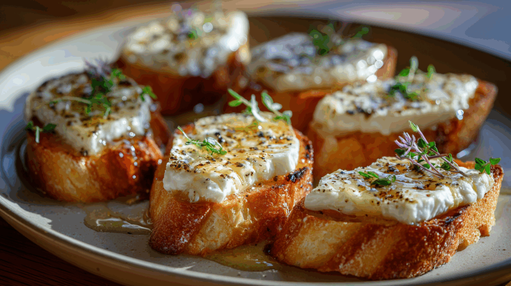 Crostini met brie en honing