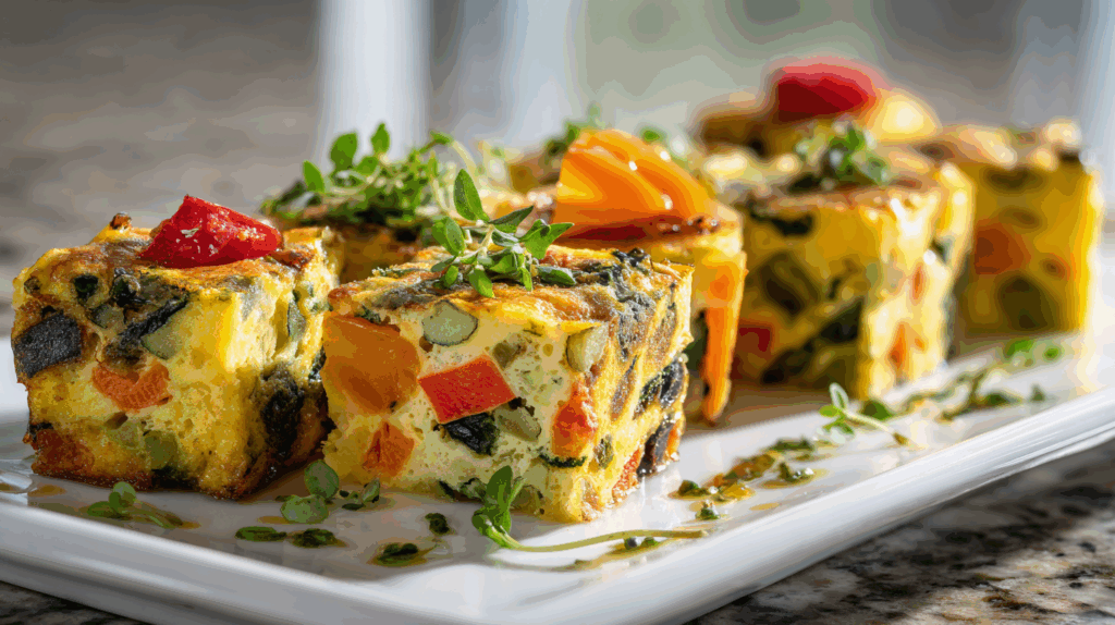 Frittata blokjes met groenten