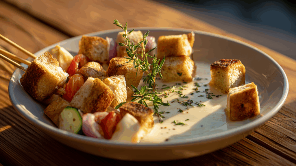 Kaasfondue hapjes op spies