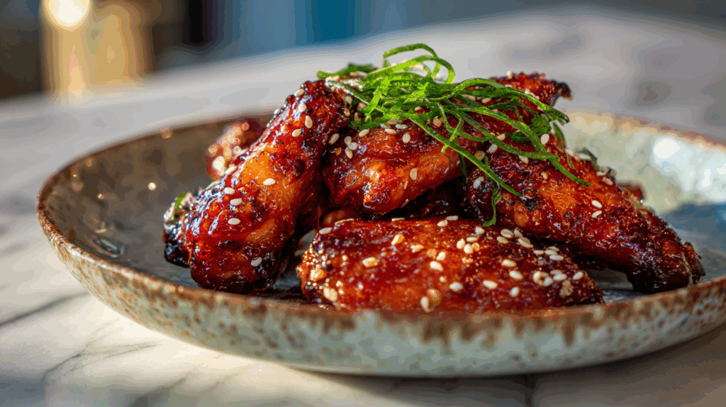 Kippenvleugeltjes sticky honey-soy