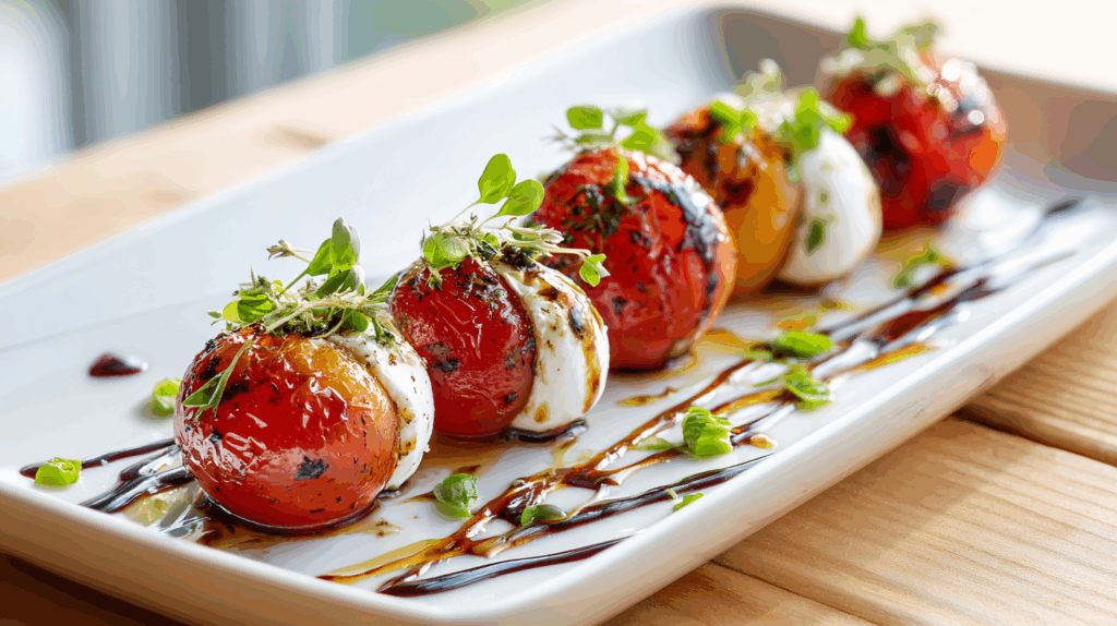 Tomaatjes gevuld met mozzarella